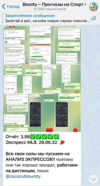 Скриншот основного канал Bounty в Telegram